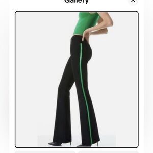 Alice + Olivia black pants with green stripe